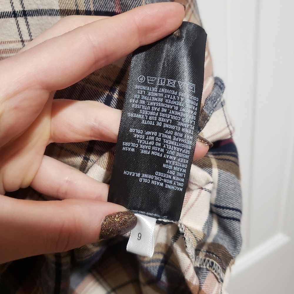 Uniqlo Flannel Plaid Skipper Collar Long Sleeve Flannel Size Small - Picture 9 of 9